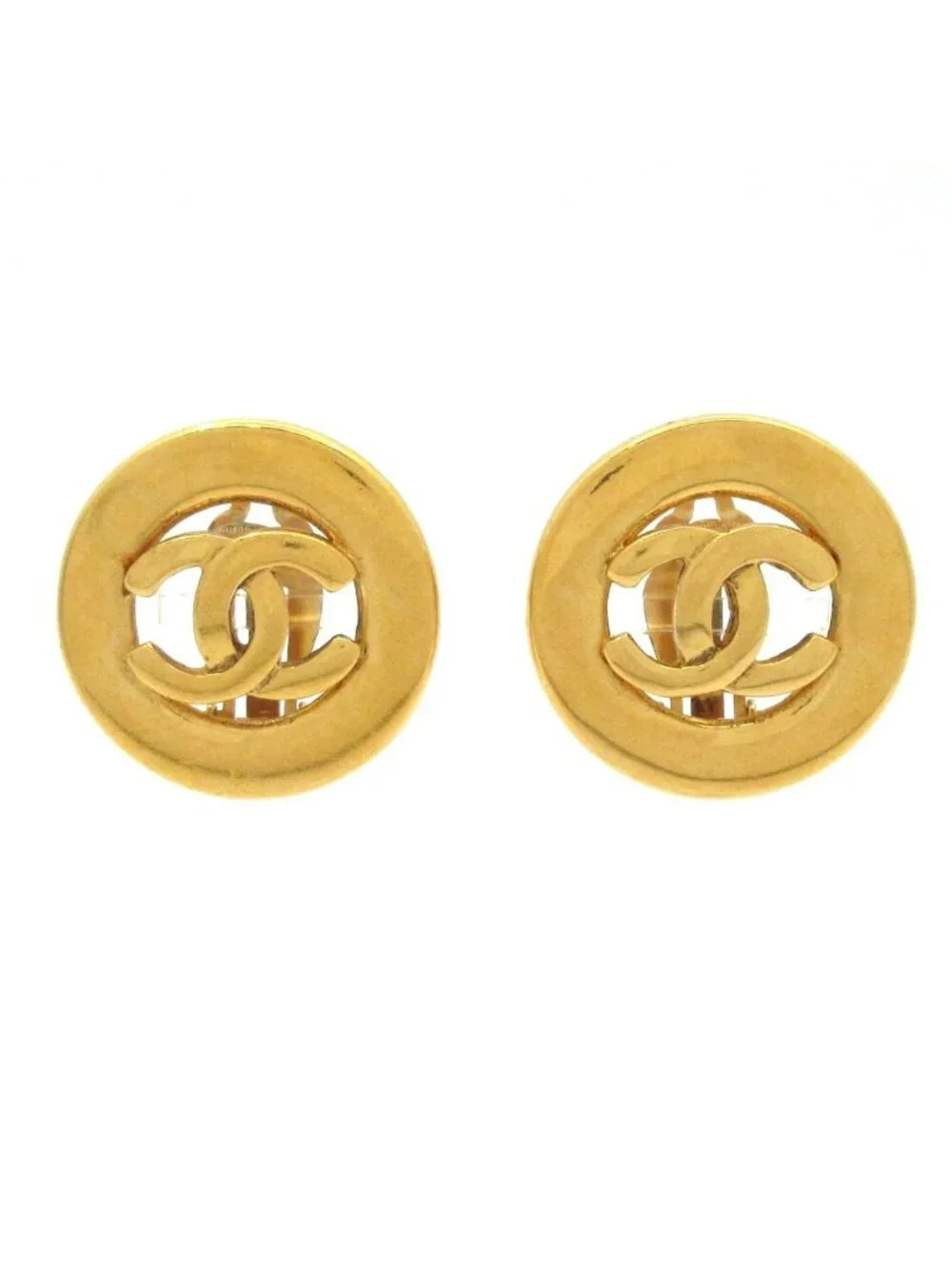 Chanel Earrings Gold CC Logo